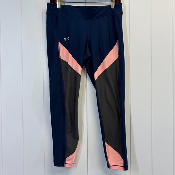 Under Armour Pants - Under Armour Womens Athletic Heatgear Compression Leggings Size L Colorblock Gym